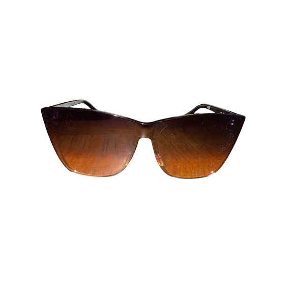 QUAY Come‎ Thru Sunglasses Women's Brown Ombre Flat Top Cat Eye - Picture 5 of 8